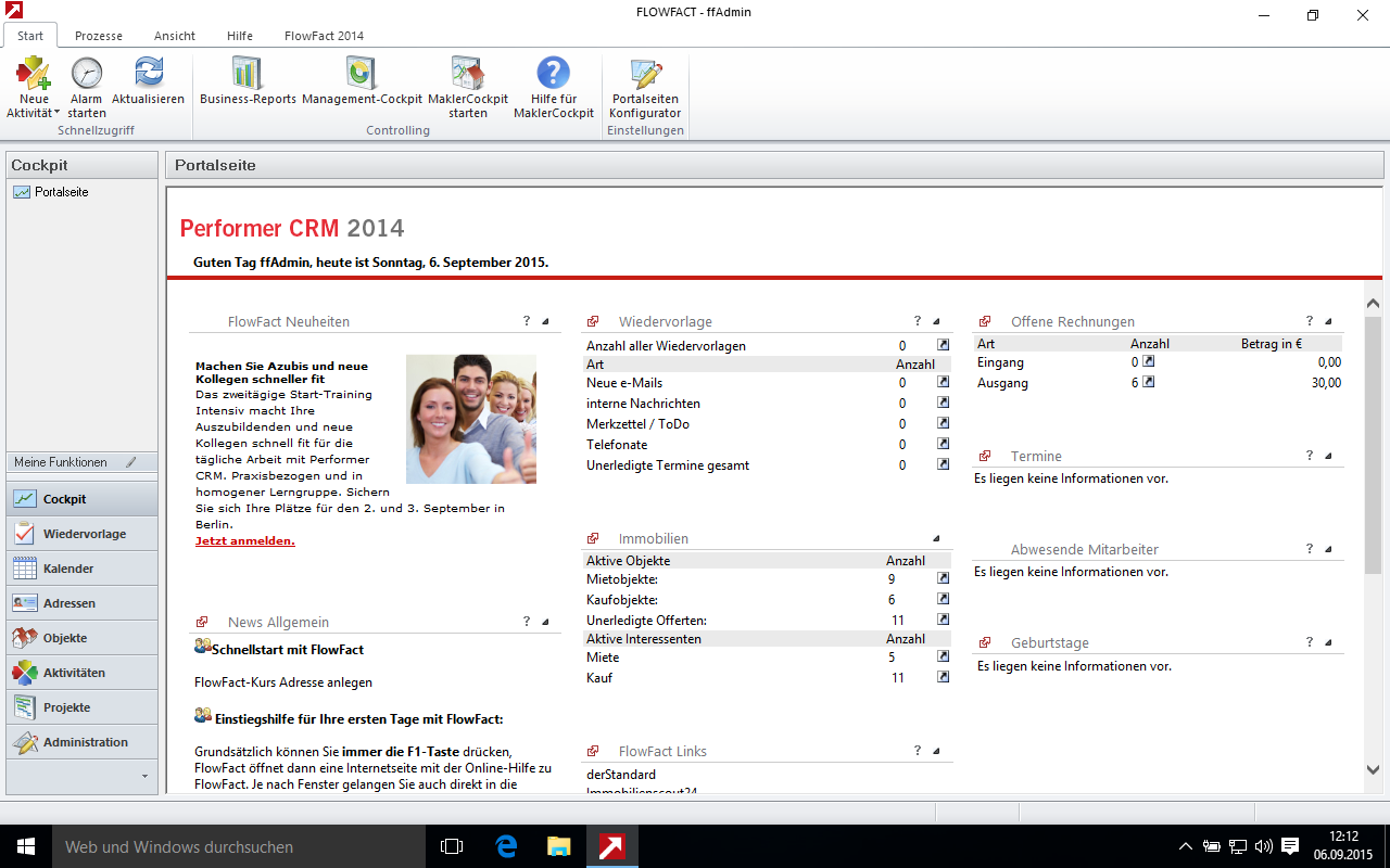 FlowFact Portalseite