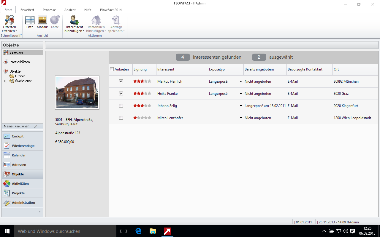 FlowFact Selektionen