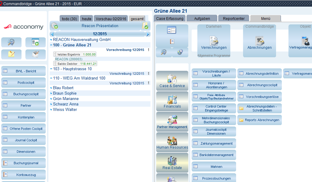 Unternehmens- und Objektbuchhaltungen in einem System